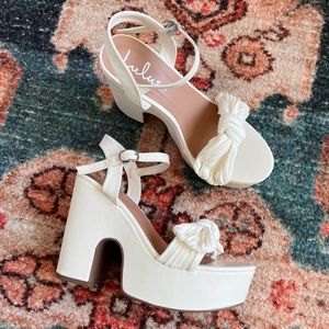 Ivory Knotted Platform Heels